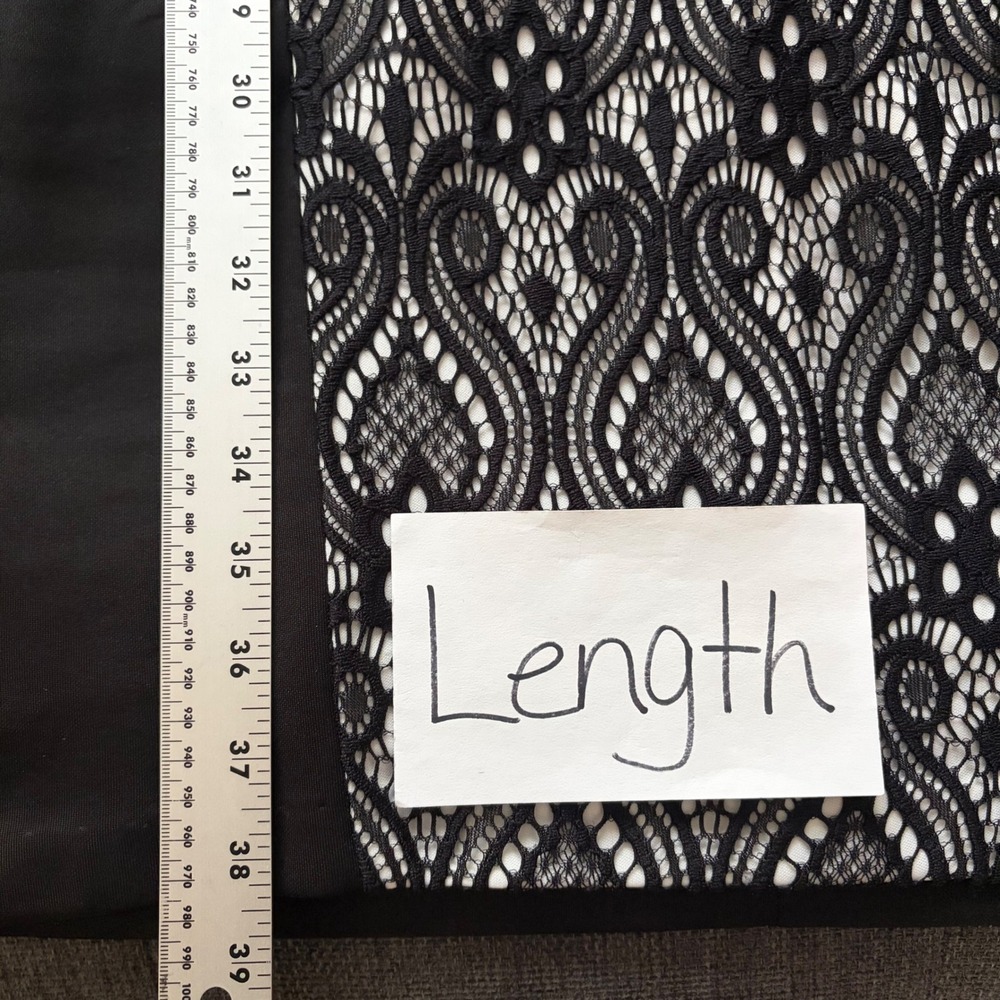 Dressbarn Sheath Dress Black White Lace Panel Size 12 Cap Sleeve‎ Notched Neck - Picture 10 of 10